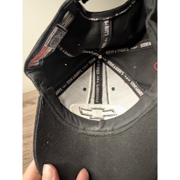Chevrolet Hat Cap Black Red Adjustable Steve & Barrys Bowtie Logo Racing - Picture 7 of 7